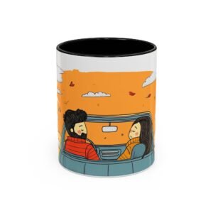 WickerStudio Duet Lover Road Trip Memory, Musician Gift, Adventure Travel Cup, Ceramic Tea Mug, Romantic Couple Present