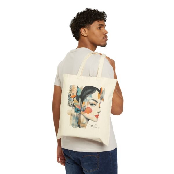 Milanese Cotton Canvas Tote Bag - Stylish Reusable Shopping Bag, Eco-Friendly Grocery Tote, Chic Shoulder Bag, Trendy Market - Image 4