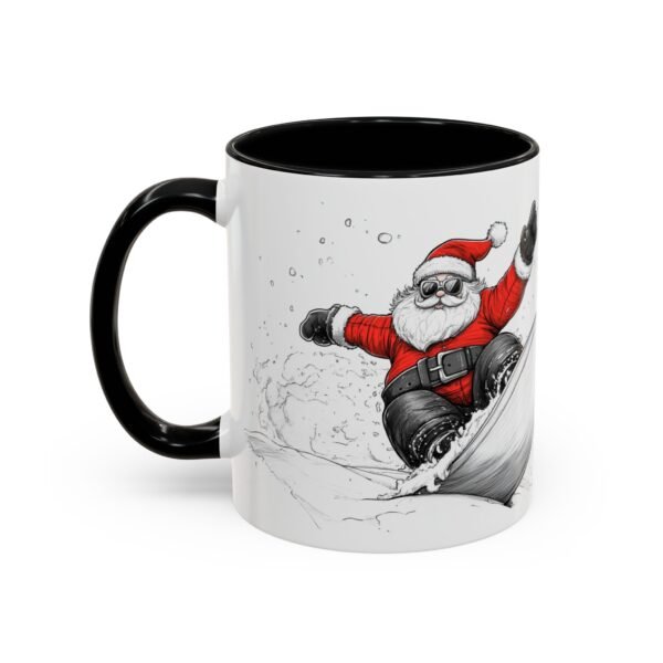 WickerStudio Santa is on his way, Snowboard, Christmas Mug, Holiday Mug, Festive Mug, Santa Mug, 11oz,  Gift for Christmas - Image 3