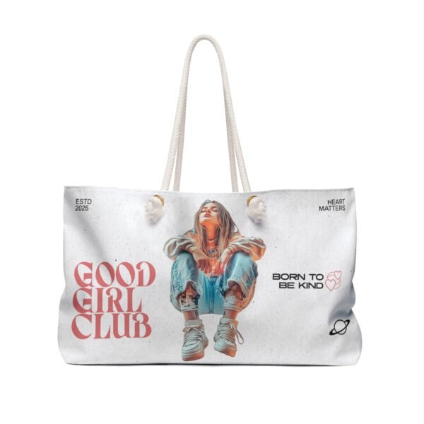 WickerStudio Weekender Bag, Good Girl Club Born to be Kind, Overnight Travel Tote, Duffel Bag, Carry On Luggage - Image 2