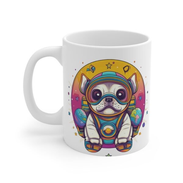 Bull Dog Astronaut Mug, Space Pup Coffee Cup, Cute Animal Lover Gift, Funny Pet Tea Mug, Bull Dog in Space Design - Image 2