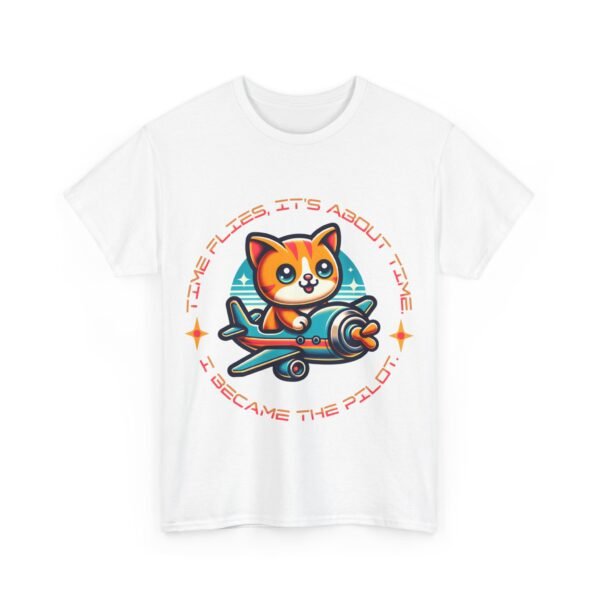 WickerStudio Kitten Time Travel Unisex Tee, Cat Lover T-Shirt, Animal Graphic Shirt, Cute Kitty Top, Funny Pet Gift - Image 3