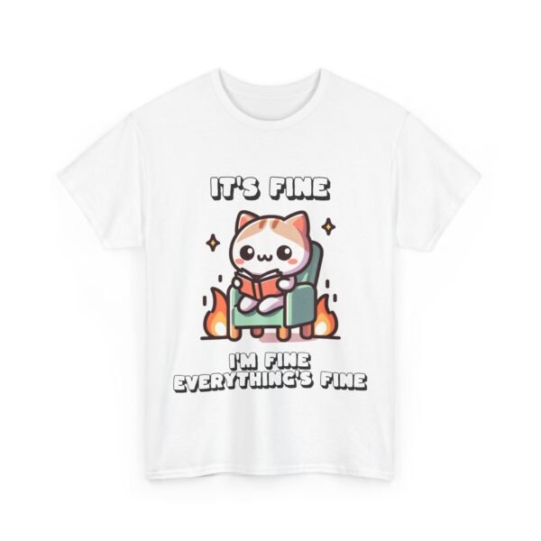 WickerStudio Cat Calmly Reading Unisex Tee, Kitten Lover Gift, Cute Animal Graphic Shirt, Bookworm Tee, Cat Lady Shirt - Image 3