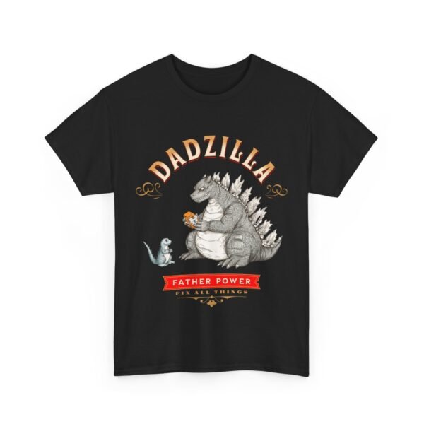 WickerStudio Father Power Dadzilla Unisex Heavy Cotton Tee Shirt for Dad, Father's Day Gift, Dad Birthday Present, Daddy Tee - Image 3