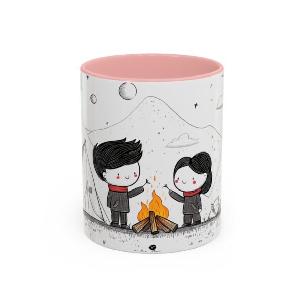 WickerStudio Duet Lover Mug, Campfire Camping Ceramic Coffee Cup, Outdoor Adventure, Campsite Enthusiast Mug, Romantic Mug. - Image 9