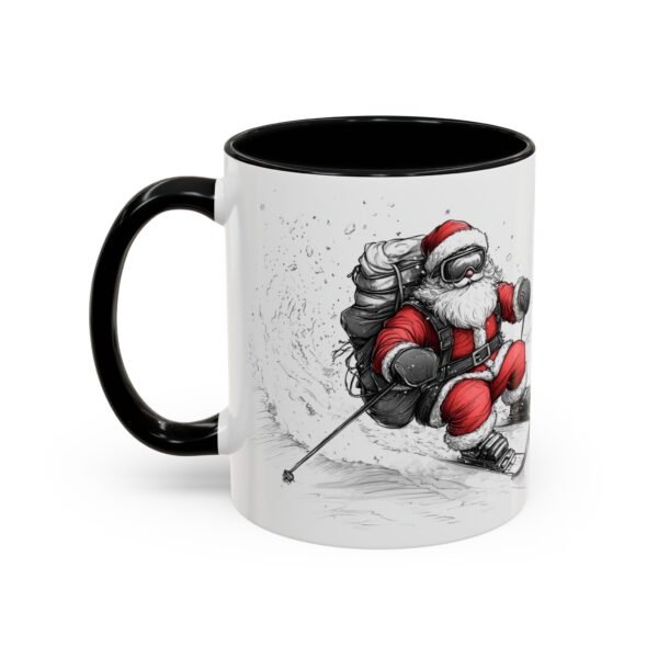 WickerStudio Santa is on his way, Ice Cross Downhill Christmas Mug, Holiday Mug, Festive Mug, Santa Mug - Image 3