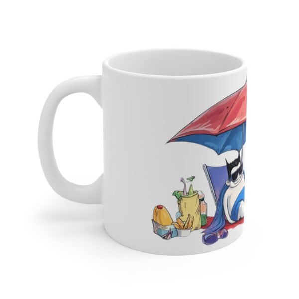 WickerStudio Dracula on Vacation Accent Coffee Mug 11oz, Halloween Gag Gift Cup, Novelty Vampire Coffee Cup - Image 2