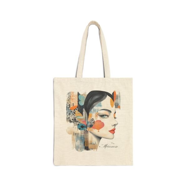 Milanese Cotton Canvas Tote Bag - Stylish Reusable Shopping Bag, Eco-Friendly Grocery Tote, Chic Shoulder Bag, Trendy Market - Image 2