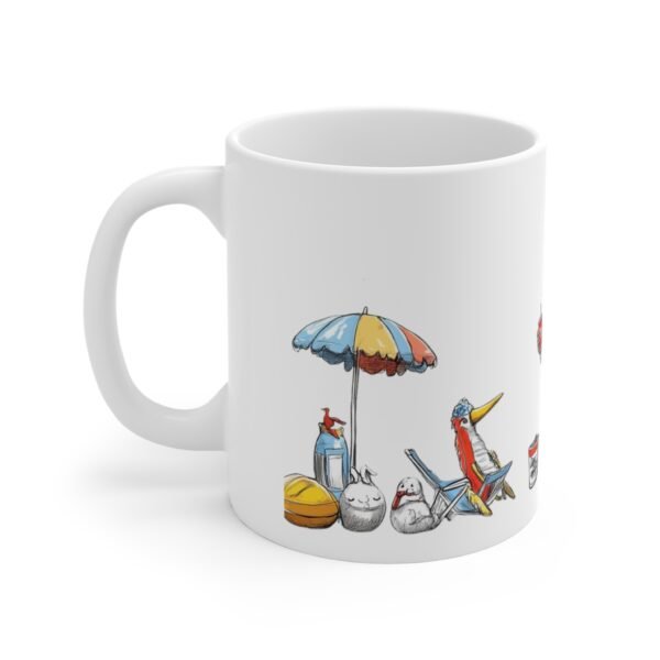 WickerStudio Santa Claus Relax on the Beach Before Christmas Come, Holiday Coffee Cup, Festive Xmas Gift - Image 2
