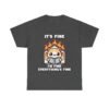 WickerStudio Cat Calmly Calmly Reading Surrounded By Fire Unisex Tee, Kitten Lover Gift, Cute Animal Graphic Shirt - Image 17