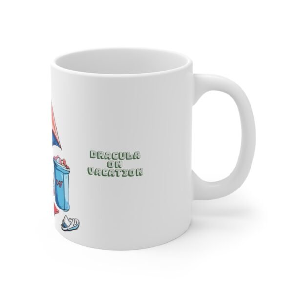 WickerStudio Dracula on Vacation Accent Coffee Mug 11oz, Halloween Gag Gift Cup, Novelty Vampire Coffee Cup - Image 3