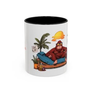 WickerStudio Kong is on vacation, Travel theme Mug, Gift for travelers, Animal lover gift, Ceramic Cup, Novelty Mug