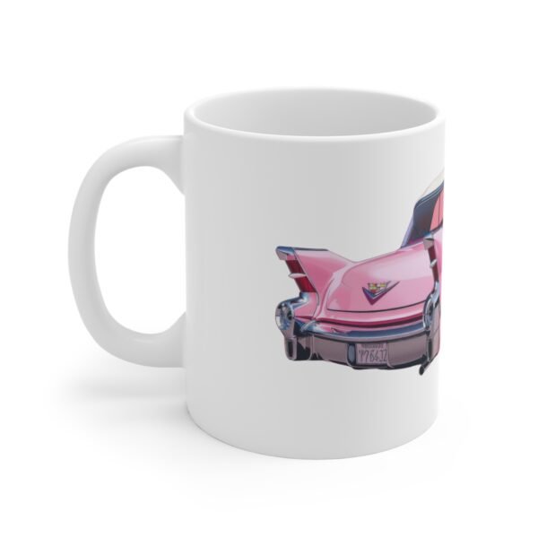 WickerStudio Pink Cadillac Classic Car, Vintage Car Lover Gift, Father's Day Mug, Retro Car Mug - Image 2