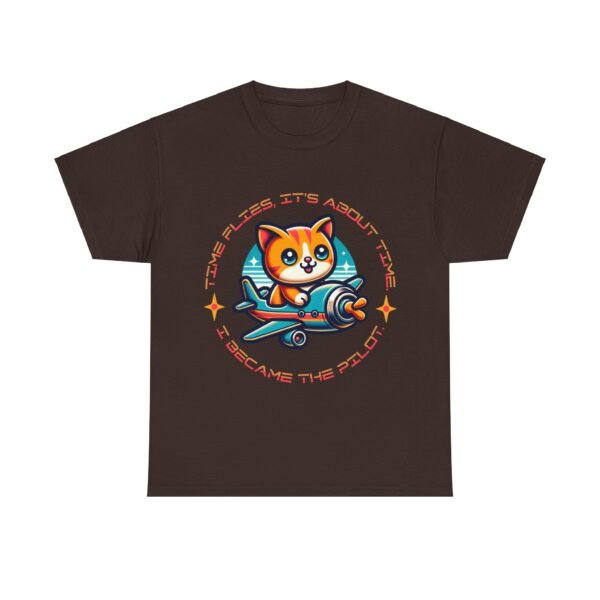 WickerStudio Kitten Time Travel Unisex Tee, Cat Lover T-Shirt, Animal Graphic Shirt, Cute Kitty Top, Funny Pet Gift - Image 5