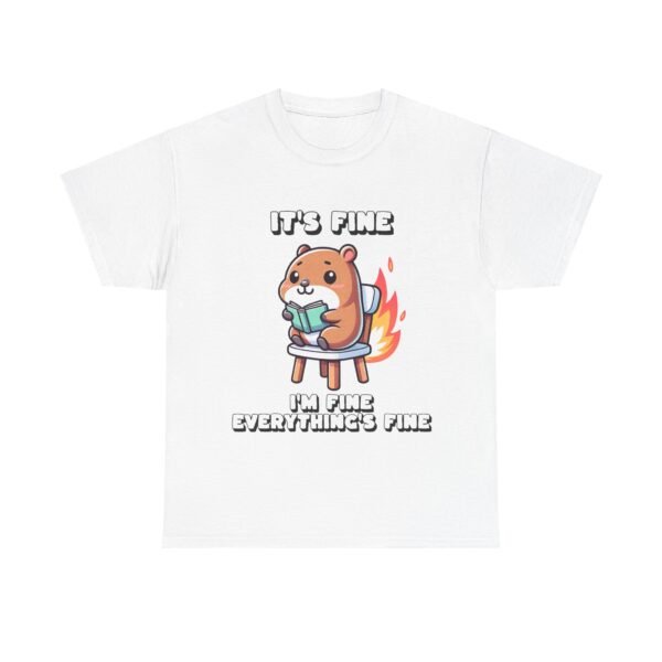 WickerStudio Capybara Calmly Reading Unisex Tee, Animal Lover Gift, Cute Animal Graphic Shirt, Bookworm Tee, Cat Lady Shirt