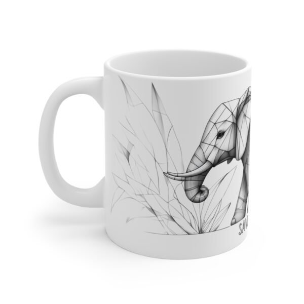 WickerStudio Elephant Save Wildlife Mug 11oz, Eco-Friendly Coffee Cup, Animal Lover Gift, Jungle Safari Decor - Image 2