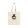 Cotton Canvas Tote Bag - Cute Witch Halloween Trick or Treat, Reusable Shopping Bag, Eco-Friendly Grocery Bag, Halloween