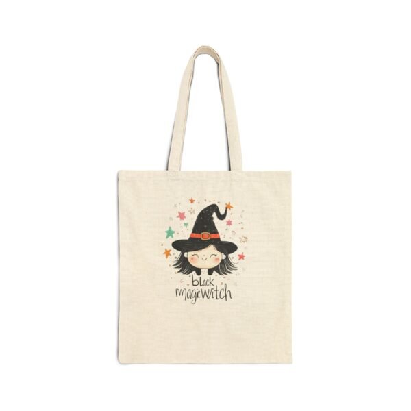 Cotton Canvas Tote Bag - Cute Witch Halloween Trick or Treat, Reusable Shopping Bag, Eco-Friendly Grocery Bag, Halloween