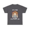 WickerStudio Cat Calmly Calmly Reading Surrounded By Fire Unisex Tee, Kitten Lover Gift, Cute Animal Graphic Shirt - Image 21