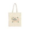 Daisy Perfume Cotton Canvas Tote Bag, Floral Tote, Flower Print Tote, Grocery Bag, Reusable Shopping Bag