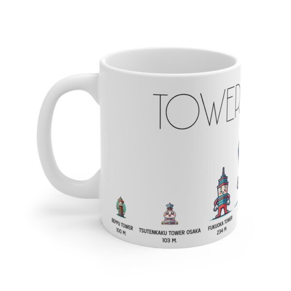 WickerStudio Mug 11oz featuring tower in Japan, Tokyo Skyline Tea Cup, Ceramic Coffee Mug, Gift for Japan Travel Lover - Image 2