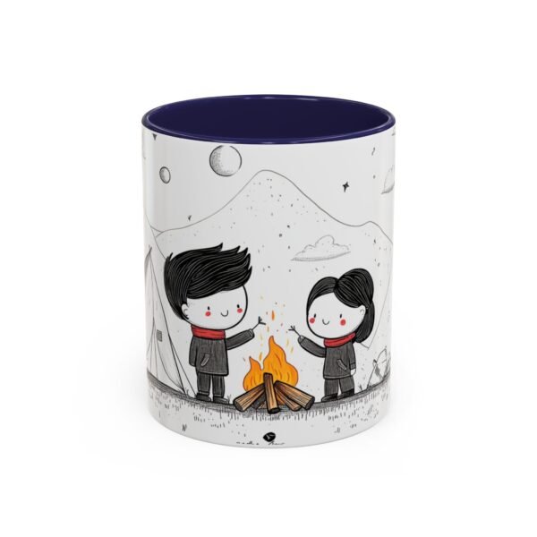 WickerStudio Duet Lover Mug, Campfire Camping Ceramic Coffee Cup, Outdoor Adventure, Campsite Enthusiast Mug, Romantic Mug. - Image 5