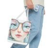 WickerStudio Stylish Woman Face Tote Bag - Personalized Name , Shopping Bag, Shoulder Bag, - Image 11