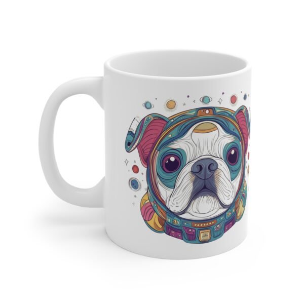 WickerStudio Bull Dog Astronaut Greeting you, Dog Lover Gift, Funny Bull dog Mug - Image 2