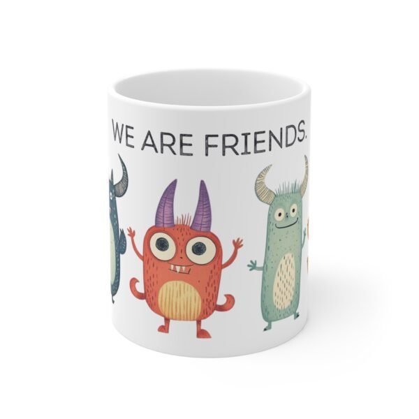WickerStudio Funny Four Monster Cute Coffee Cup, Halloween Novelty Tea Mug, Unique Kitchen Decor