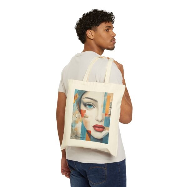 Milanese Cotton Canvas Tote Bag - Stylish Reusable Shopping Bag, Eco-Friendly Grocery Tote, Chic Shoulder Bag, Trendy Market - Image 3