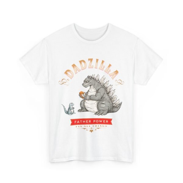 WickerStudio Father Power Dadzilla Unisex Heavy Cotton Tee Shirt for Dad, Father's Day Gift, Dad Birthday Present, Daddy Tee - Image 7
