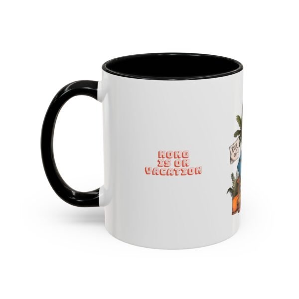 WickerStudio Kong is on vacation, Travel theme Mug, Gift for travelers, Animal lover gift, Ceramic Cup, Novelty Mug - Image 3