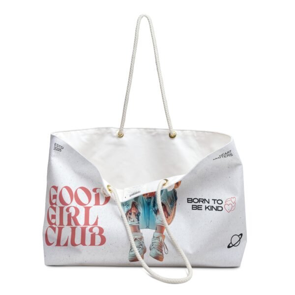 WickerStudio Weekender Bag, Good Girl Club Born to be Kind, Overnight Travel Tote, Duffel Bag, Carry On Luggage - Image 3
