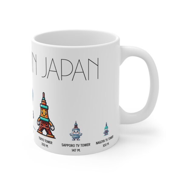 WickerStudio Mug 11oz featuring tower in Japan, Tokyo Skyline Tea Cup, Ceramic Coffee Mug, Gift for Japan Travel Lover - Image 3