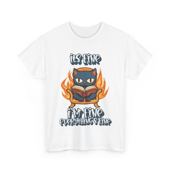 WickerStudio Its Fine, Everything Fine Unisex Tee, Animal Lover Gift, Cute Animal Graphic Shirt, Bookworm Tee - Image 3