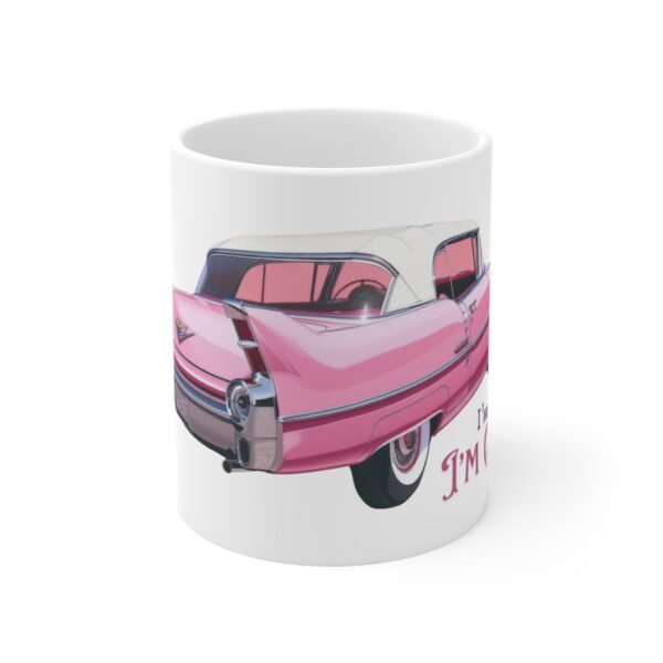 WickerStudio Pink Cadillac Classic Car, Vintage Car Lover Gift, Father's Day Mug, Retro Car Mug