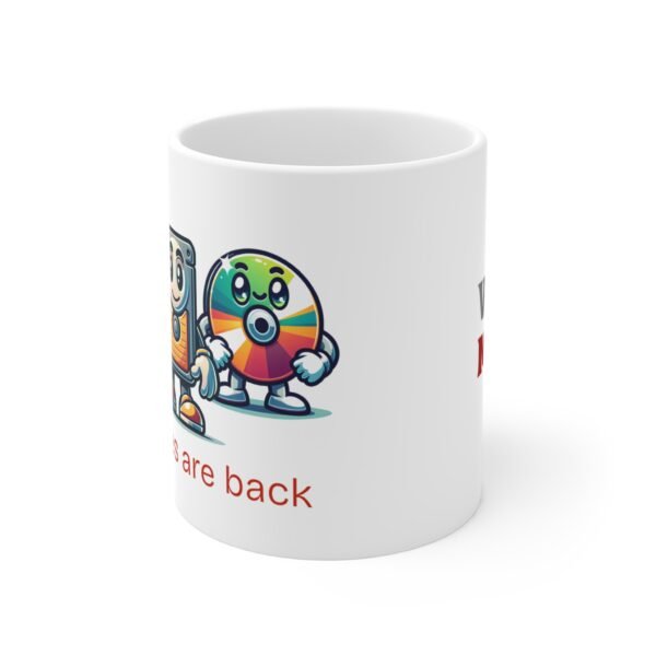 WickerStudio Retro Mug, Vintage Memory Old Time Are Back Floppy Zip Drive CD Coffee Cup, Tech Enthusiasts, Computer Geeks,