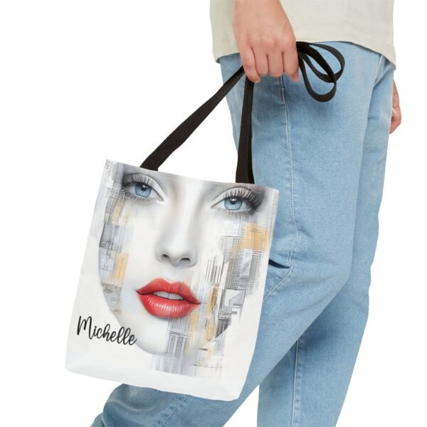 WickerStudio Stylish Woman Personalized Name Tote Bag, Shopping Bag, Shoulder Bag, - Image 3