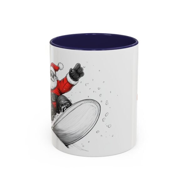 WickerStudio Santa is on his way, Snowboard, Christmas Mug, Holiday Mug, Festive Mug, Santa Mug, 11oz,  Gift for Christmas - Image 5