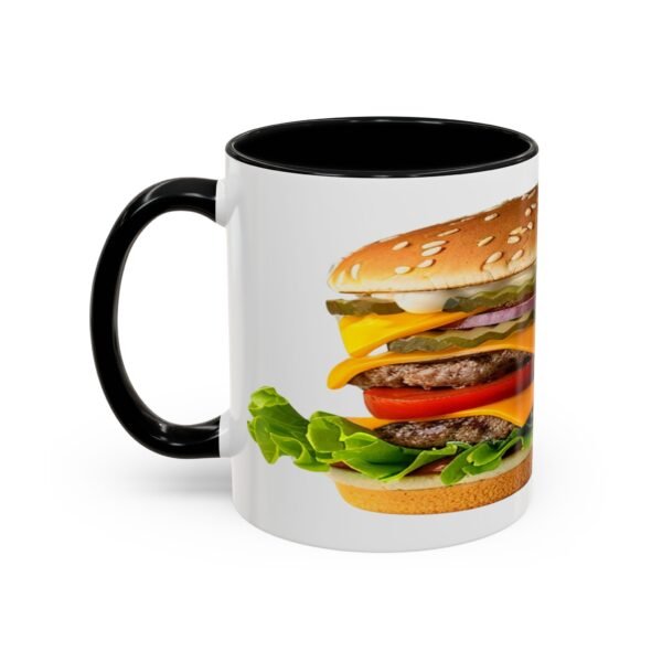WickerStudio Funny Hamburger Mug, Ceramic Tea Cup, Cute Kitchen Decor, Unique Gift - Image 3