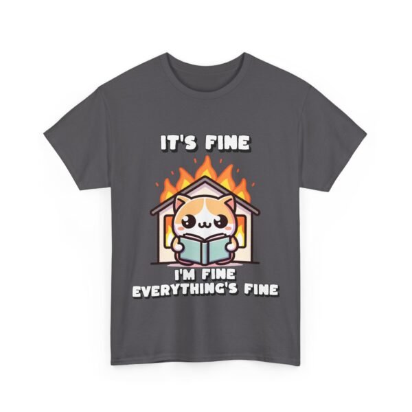 WickerStudio Cat Calmly Calmly Reading Surrounded By Fire Unisex Tee, Kitten Lover Gift, Cute Animal Graphic Shirt - Image 23