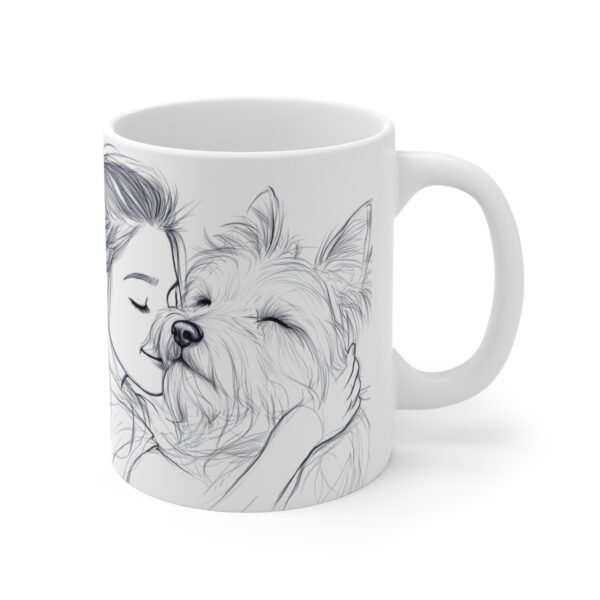 WickerStudio Girl and Westie, Dog Mom, Personalization Gift, Puppy Owner Present, Ceramic Mug, Coffee Lover Mug - Image 3