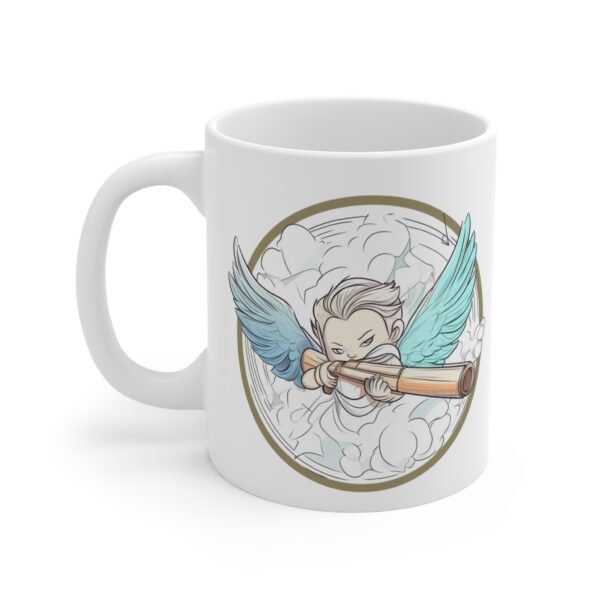 Mug 11oz, Cupid Love Heart Design, Valentine's Day Coffee Cup, Romantic Gift, WickerStudio Collection