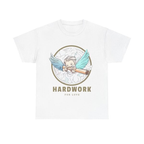 WickerStudio Cupid Hard Work for Love T-Shirt, Graphic Tee, Unisex Shirt, Cotton Tee, Inspirational Tee - Image 2