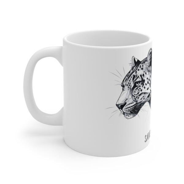 WickerStudio save wildlife concept mug, Leopard, coffee cup, nature conservation, wildlife lover gift - Image 2