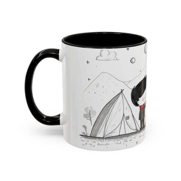 WickerStudio Duet Lover Mug, Campfire Camping Ceramic Coffee Cup, Outdoor Adventure, Campsite Enthusiast Mug, Romantic Mug. - Image 3