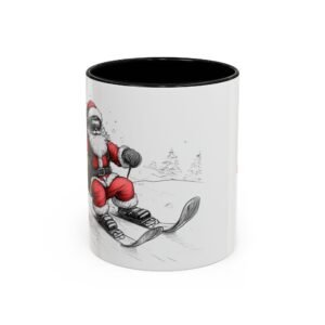 WickerStudio Santa is on his way, Ice Cross Downhill Christmas Mug, Holiday Mug, Festive Mug, Santa Mug