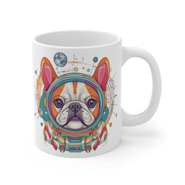 Bull Dog Astronaut Mug, Space Pup Coffee Cup, Cute Animal Lover Gift, Funny Pet Tea Mug, Bull Dog in Space Design - Image 3