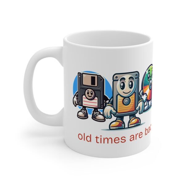 WickerStudio Retro Mug, Vintage Memory Old Time Are Back Floppy Zip Drive CD Coffee Cup, Tech Enthusiasts, Computer Geeks, - Image 2