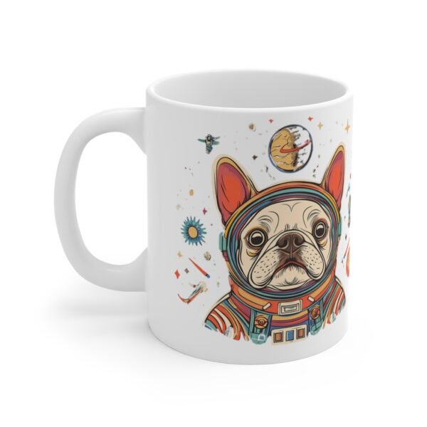 Wicker Studio Bull Dog Astronaut Greeting form outer space, Cute Animal Lover Gift, Funny Pet Tea Mug - Image 2